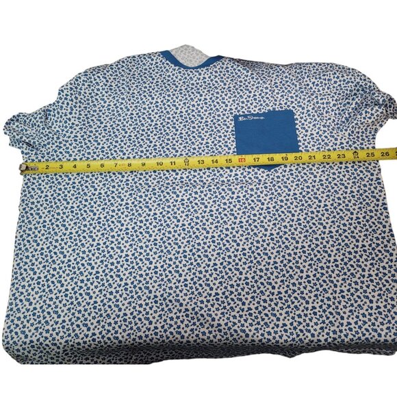 Ben Sherman Men's Floral Print Short Sleeve T-Shirt Blue Pocket Size XX-Large - Picture 9 of 9